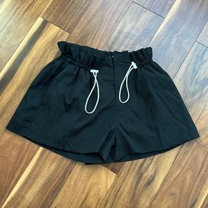 SEEK THE LABEL BLACK NYLON DRAWSTRING ELASTIC WAIST SHORTS SIZE XSMALL